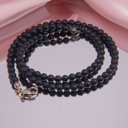 Onyx Kette schwarz matt